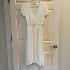 Wayf Blouson white midi dress